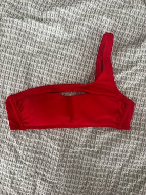 Xhilaration Red One-Shoulder Bikini Top